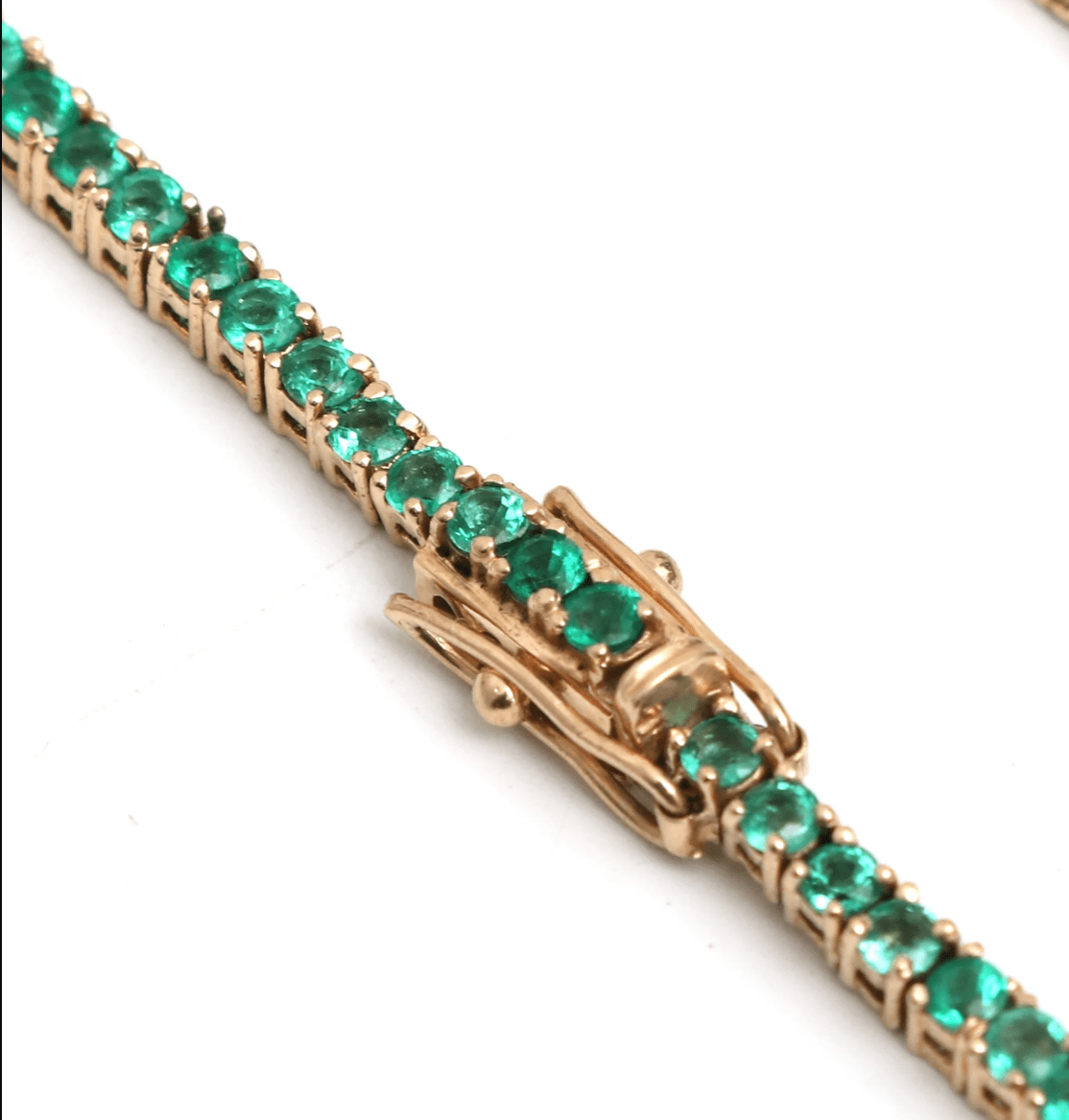 Necklace Emerald Tennis Necklace 4-Prong