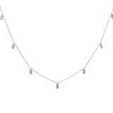 Necklace Yellow Gold / 14K 14 & 18K Pink Sapphire Baguette Necklace
