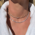 Necklaces 14K & 18K Gold and Diamond Tennis Necklace 3-Prong Setting, Straight, Lab Grown, 8-11.5cts