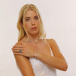 Necklaces 14K & 18K Gold Bezel Set East West Emerald Cut Diamond Necklace, Lab Grown