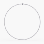 Necklaces 14K & 18K Gold Bezel Set Round Brilliant Diamond Necklace, Lab Grown, 7-7.5 Carats