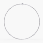 Necklaces 14K & 18K Gold Bezel Set Round Brilliant Diamond Necklace, Lab Grown, 9.8-10.5 carats