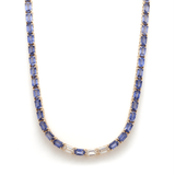 Necklaces 14K & 18K Gold East West Blue Sapphire & Diamond Necklace