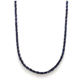 Necklaces 14K & 18K Gold East West Emerald Cut Blue Sapphire Necklace