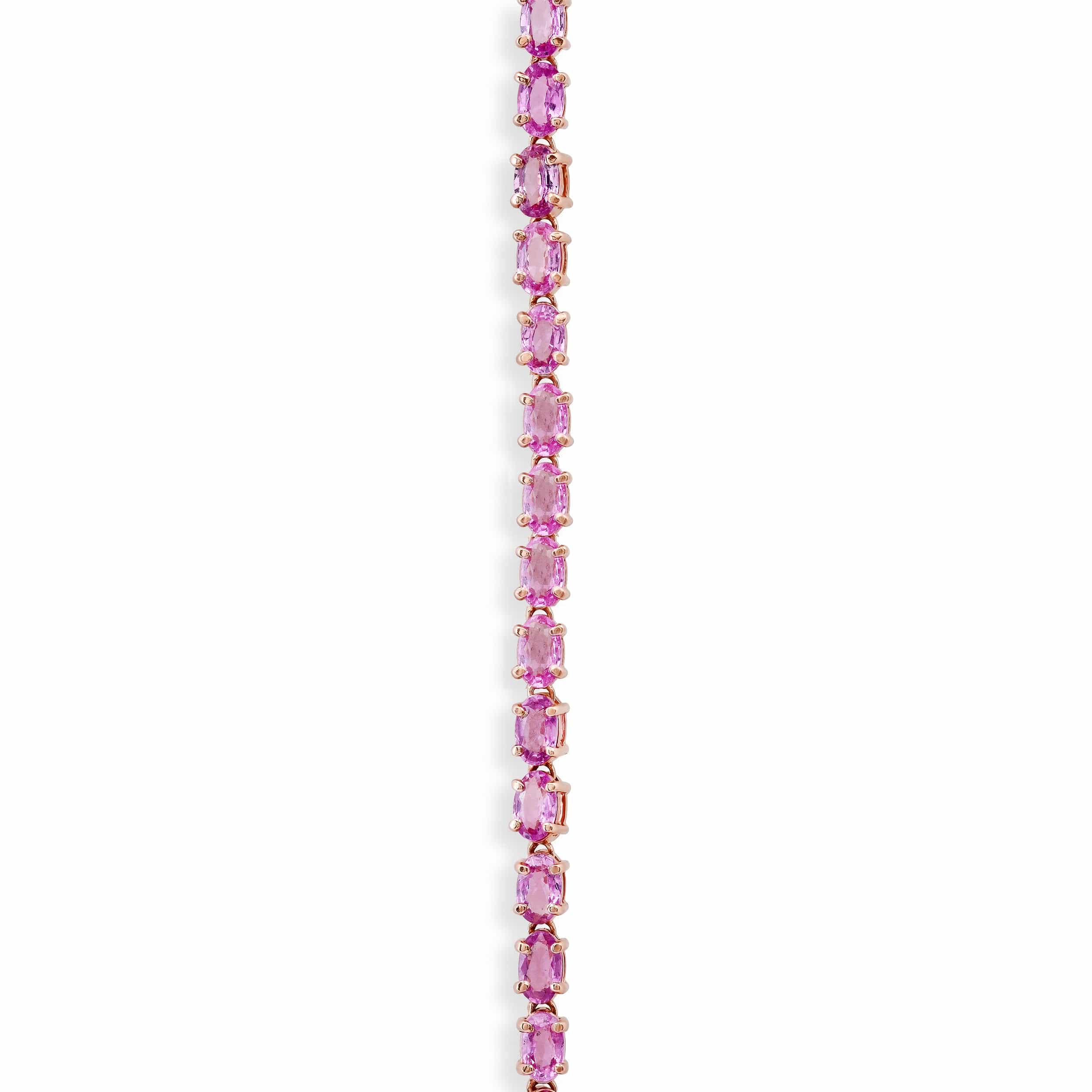 Necklaces 14K & 18K Gold East West Pink Sapphire Necklace & Bracelet