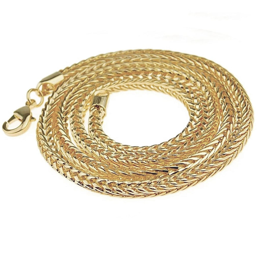 Necklaces 14K & 18K Gold Large Franco Diamond Cut Chain Necklace 3mm