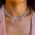 Necklaces 14K & 18K Gold Round Brilliant Diamond Necklace, Lab Grown, 4 Prong