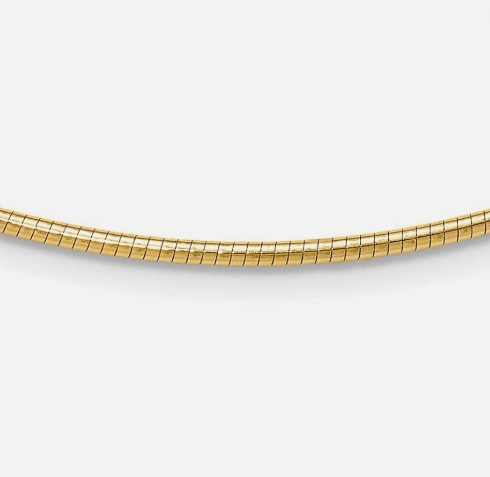 Necklaces 14K & 18K Solid Gold Omega Chain Necklace 1.5mm