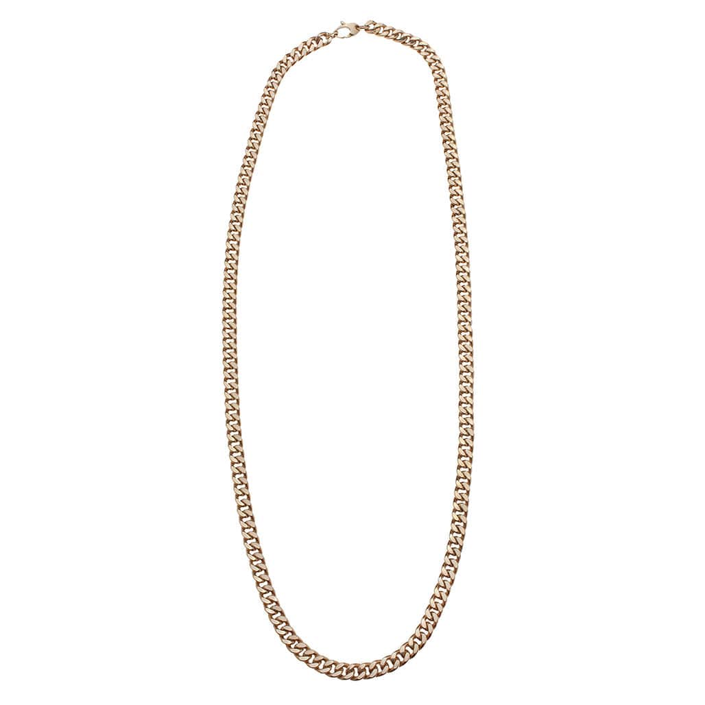 Necklaces 14K Gold Flat Cuban Link Necklace 6.5mm