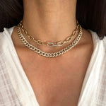 Necklaces 14K Gold Micro-Pave Diamond Cuban Link Necklace