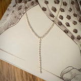 Necklaces 14K Gold Pear Micro-Pave Diamond Y Necklace