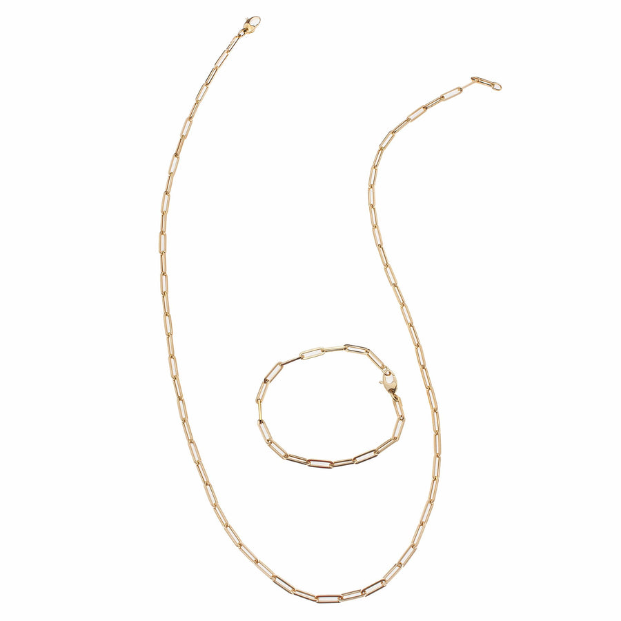 Necklaces 14K Gold Small Paper Clip Necklace 2.0mm
