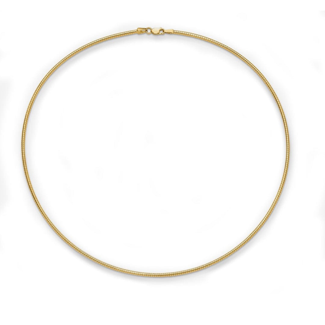 Necklaces 16" / Rose Gold / 14K 14K & 18K Solid Gold Omega Chain Necklace 1.5mm