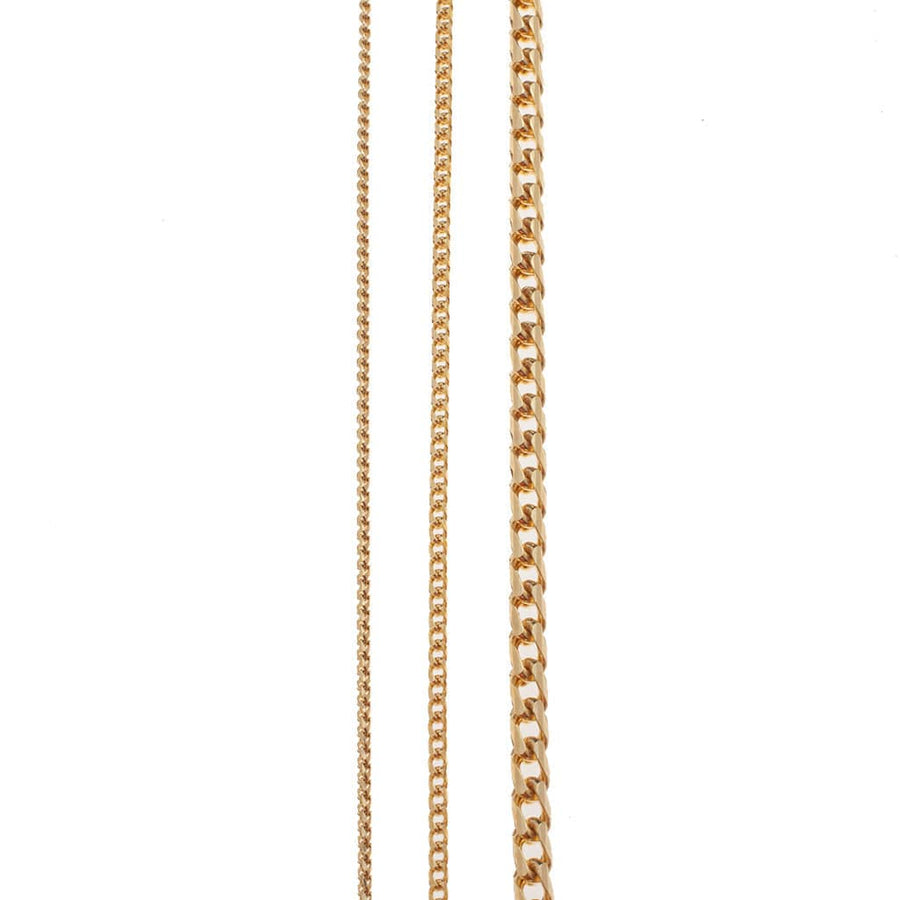Necklaces 16" / Rose Gold 14K Gold Small Franco Diamond Cut Necklace 2mm