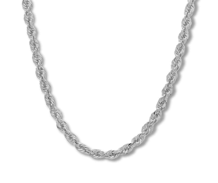 Necklaces 16" / white 14K Gold Large Rope Chain Necklace 3mm