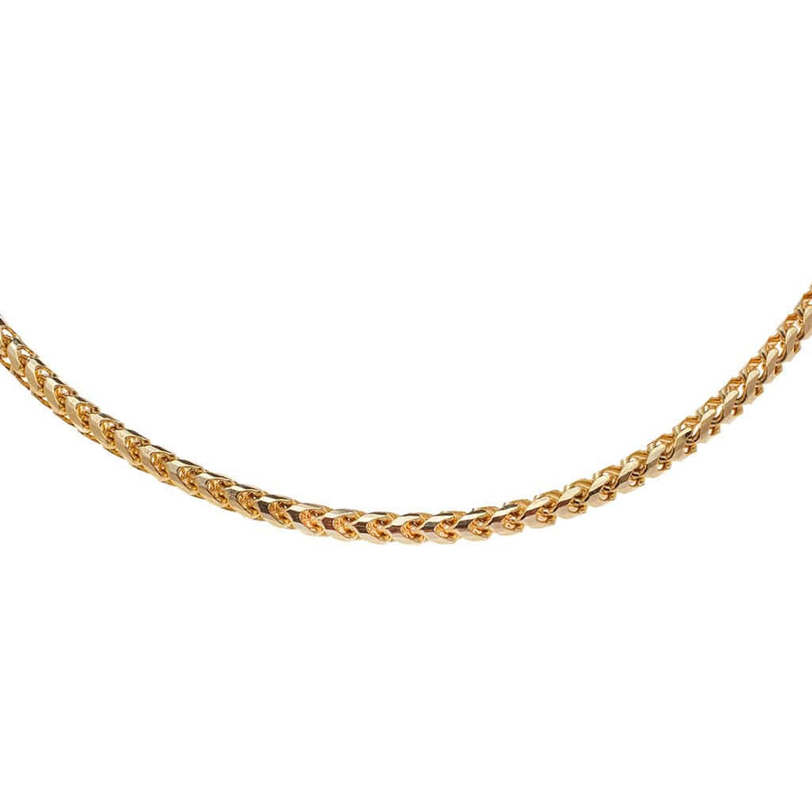 Necklaces 16" / Yellow Gold / 14K 14K & 18K Gold Large Franco Diamond Cut Chain Necklace 3mm