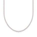 Necklaces 8.5 / Rose Gold / 14K 14K & 18K Gold and Diamond Tennis Necklace Graduated 3-Prong Setting, Lab Grown, 8.5-11.5cts