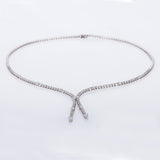 Necklaces Rose Gold / 14K Medium 14K & 18K Gold pear and Round Diamond Tennis Necklace 4-Prong Setting