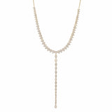 Necklaces Yellow Gold / 14K 14K Gold Pear Micro-Pave Diamond Y Necklace