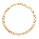Necklaces yellow gold 14K Gold Micro-Pave Diamond Cuban Link Necklace