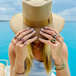 Rings 14K & 18K Gold  Blue Sapphire and Diamond Baby Dome Ring