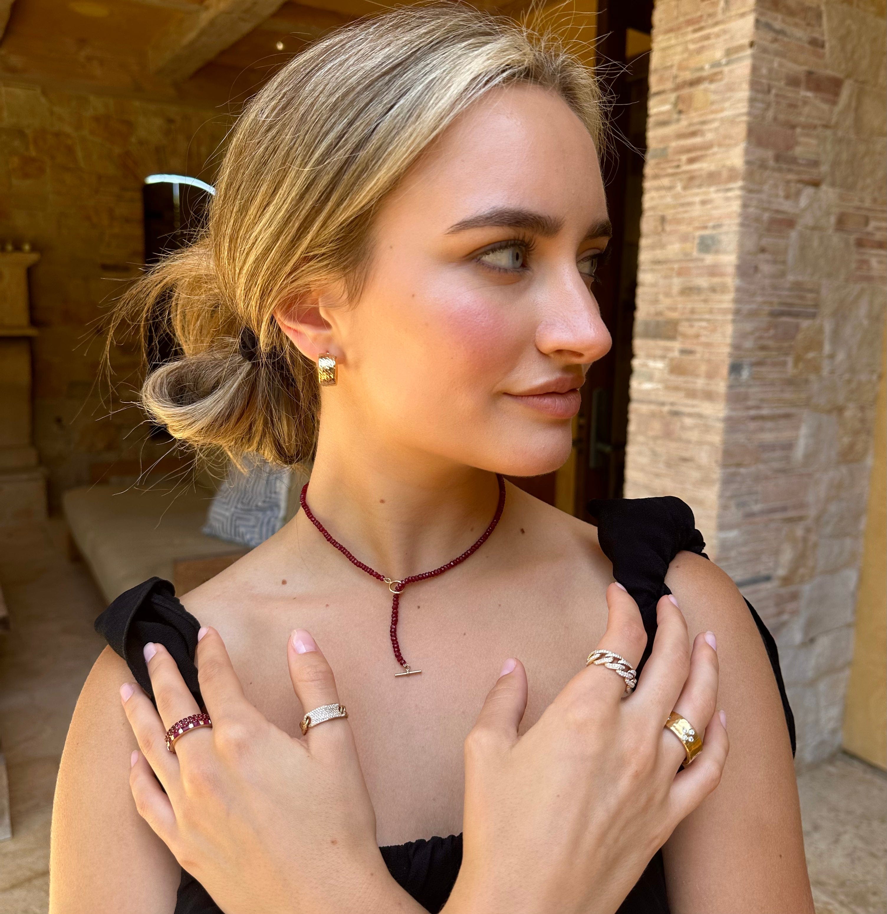 Rings 14K & 18K Gold East West Ruby Eternity Ring