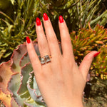 Rings 14K & 18K Gold Emerald Cut and Pear Cut Double Diamond Ring, Lab Grown