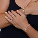 Rings 14K & 18K Gold Emerald Cut and Pear Cut Double Diamond Ring, Lab Grown