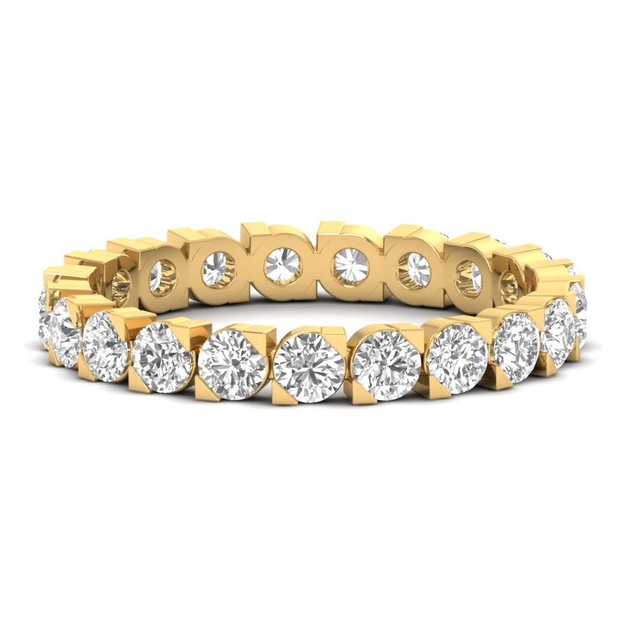 Rings 14K & 18K Gold Round Diamond Eternity Ring, Eye Setting, Lab Grown