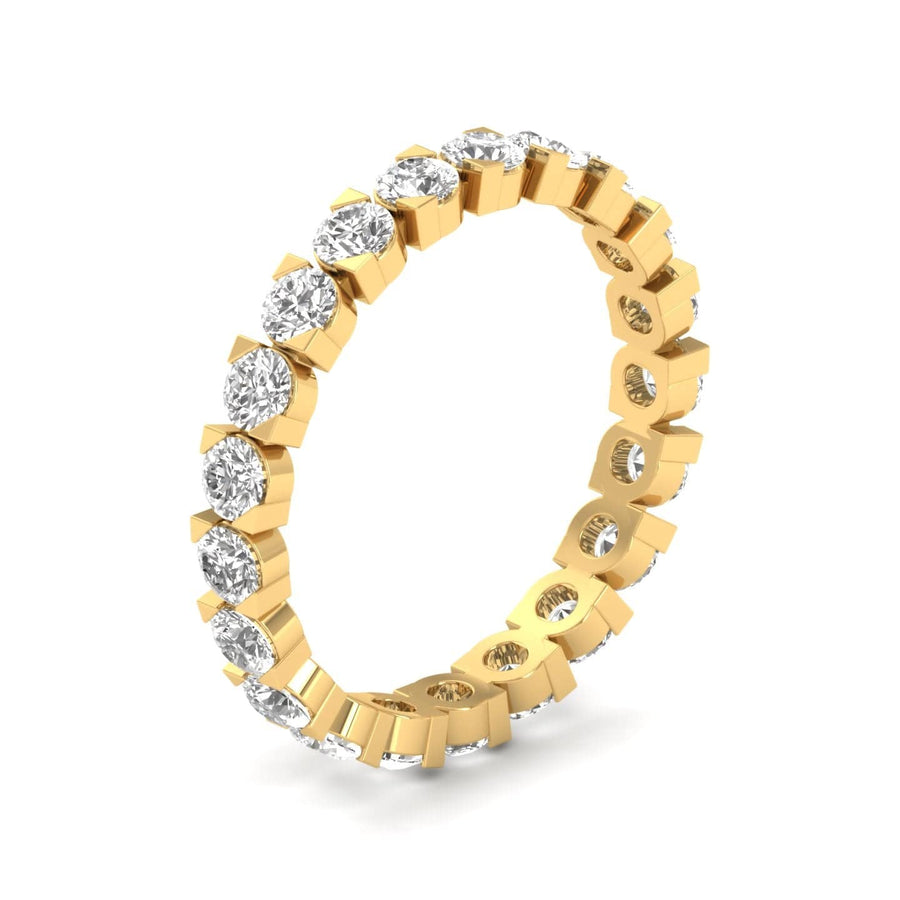 Rings 14K & 18K Gold Round Diamond Eternity Ring, Eye Setting, Lab Grown