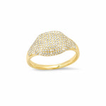 Rings 14K Gold Micro-Pave Diamond Dome Ring