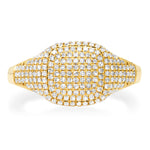 Rings 14K Gold Micro-Pave Diamond Dome Ring