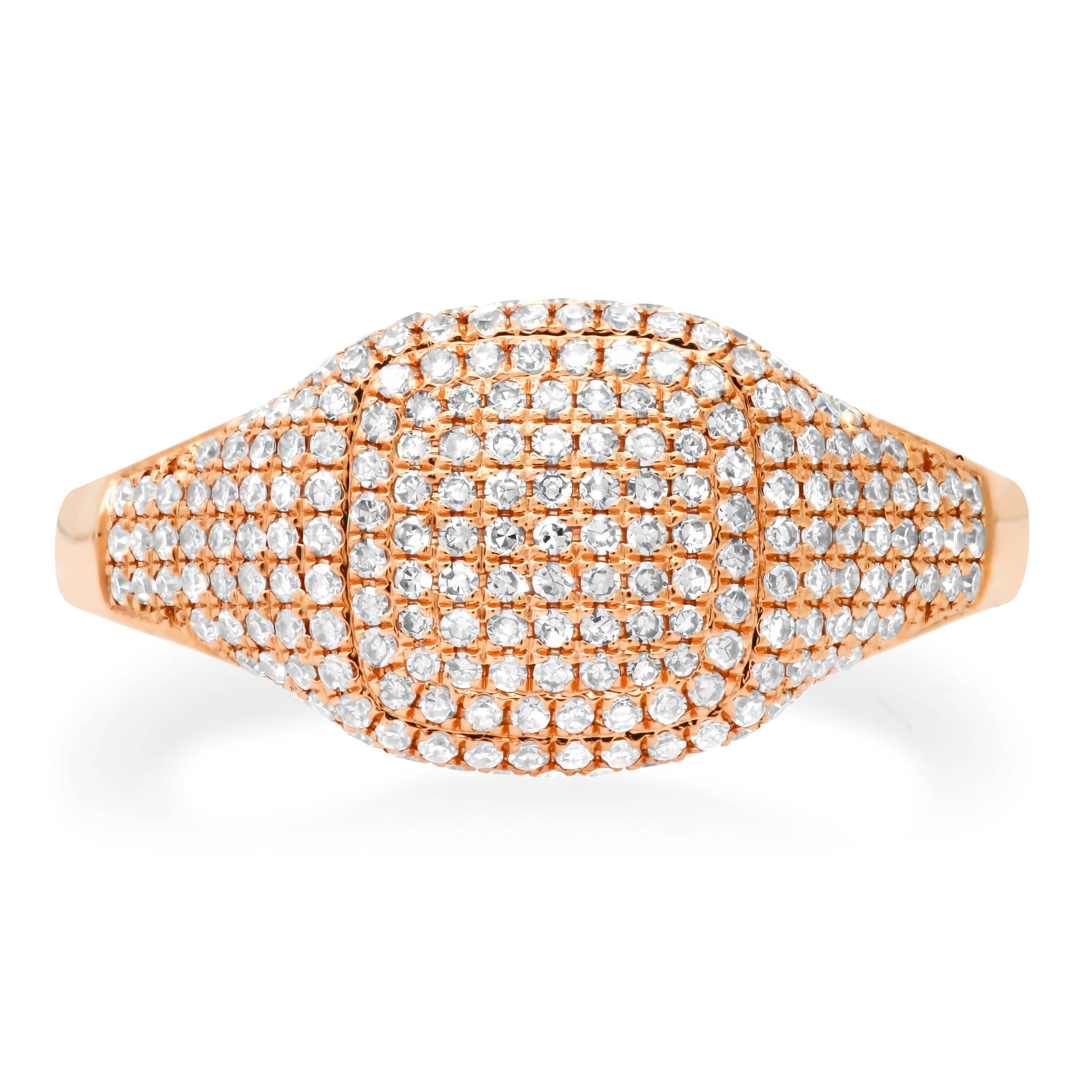Rings 14K Gold Micro-Pave Diamond Dome Ring
