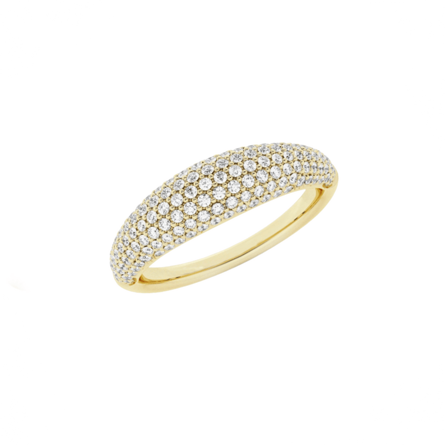 Rings 14K Gold Small Micro-Pave Diamond Dome Ring