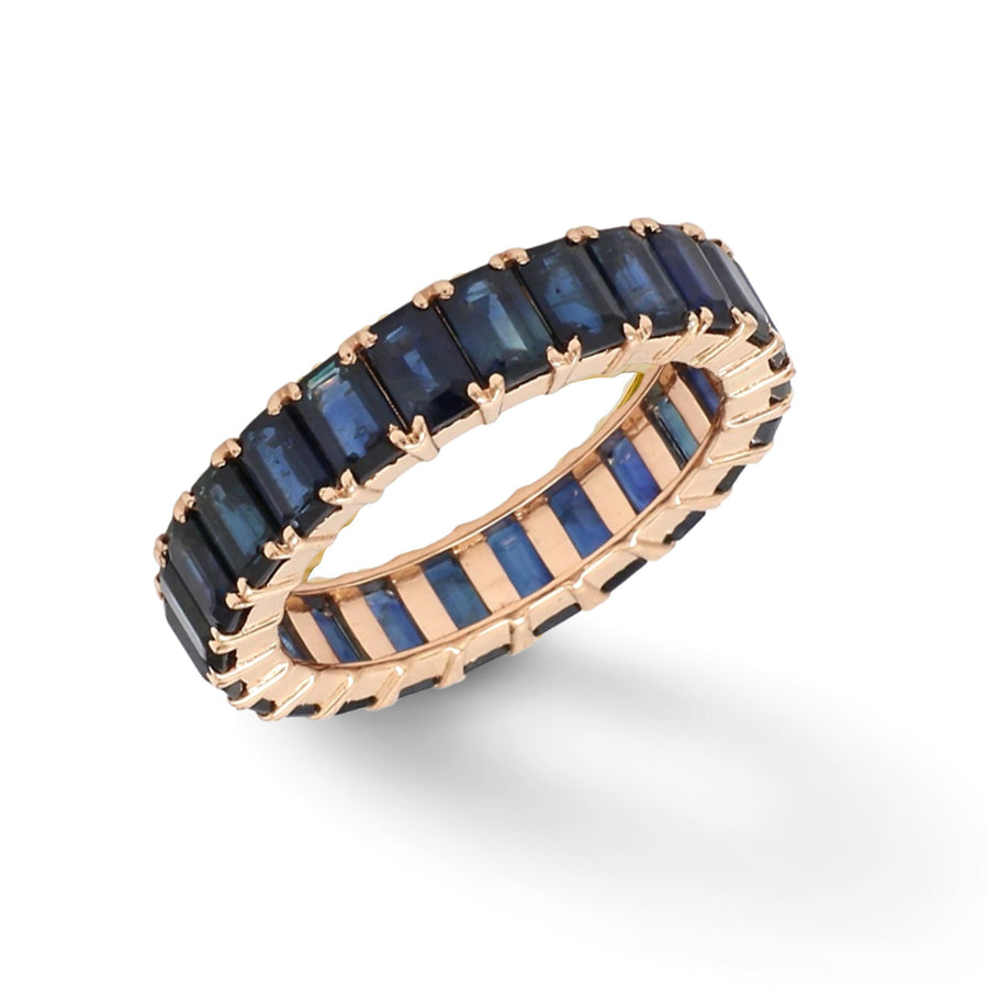 Rings 14K or 18K Gold Blue Sapphire Eternity Band