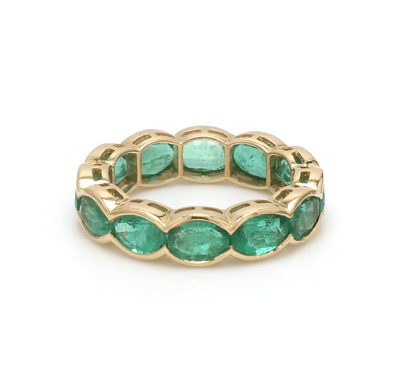 Rings 14K or 18K Gold Oval East West Bezel Set Eternity Band