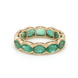 Rings 14K or 18K Gold Oval East West Bezel Set Eternity Band