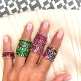 Rings 14K or 18K Gold Pave Ruby Eternity Band