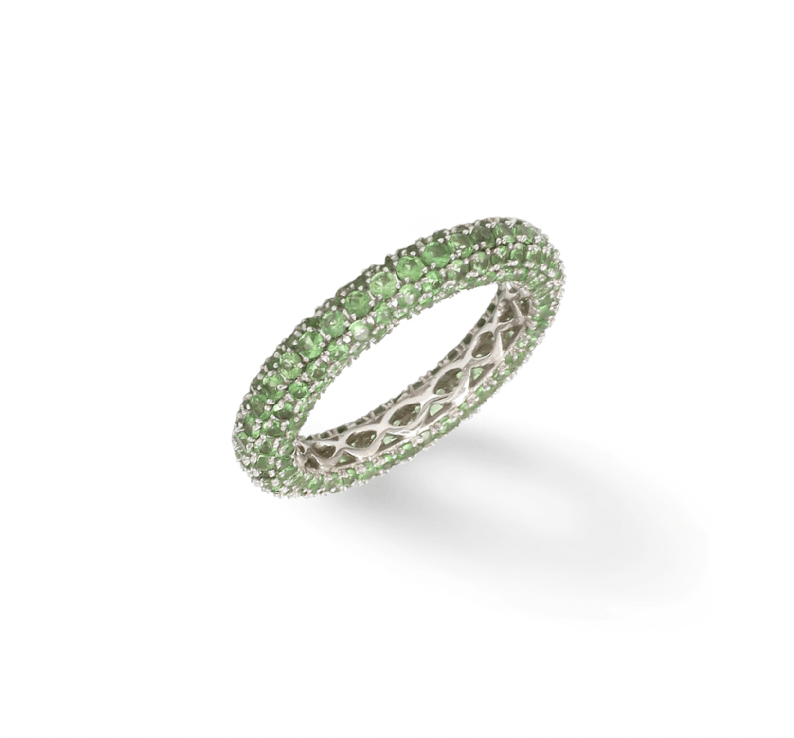 Rings 14K or 18K Gold Pave Tsavorite Eternity Band