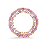 Rings 14K or 18K Gold Pink Sapphire and Pave Diamond Eternity Band