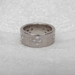 Rings 14K Solid Gold Thick Band with Diamonds Signature Ring