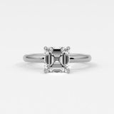 Rings 14K White Gold / 7 Asscher Cut Diamond Solitaire Band