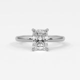 Rings 14K White Gold / 7 Radiant Cut Diamond Solitaire Band