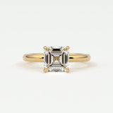 Rings 14K Yellow Gold / 7 Asscher Cut Diamond Solitaire Band