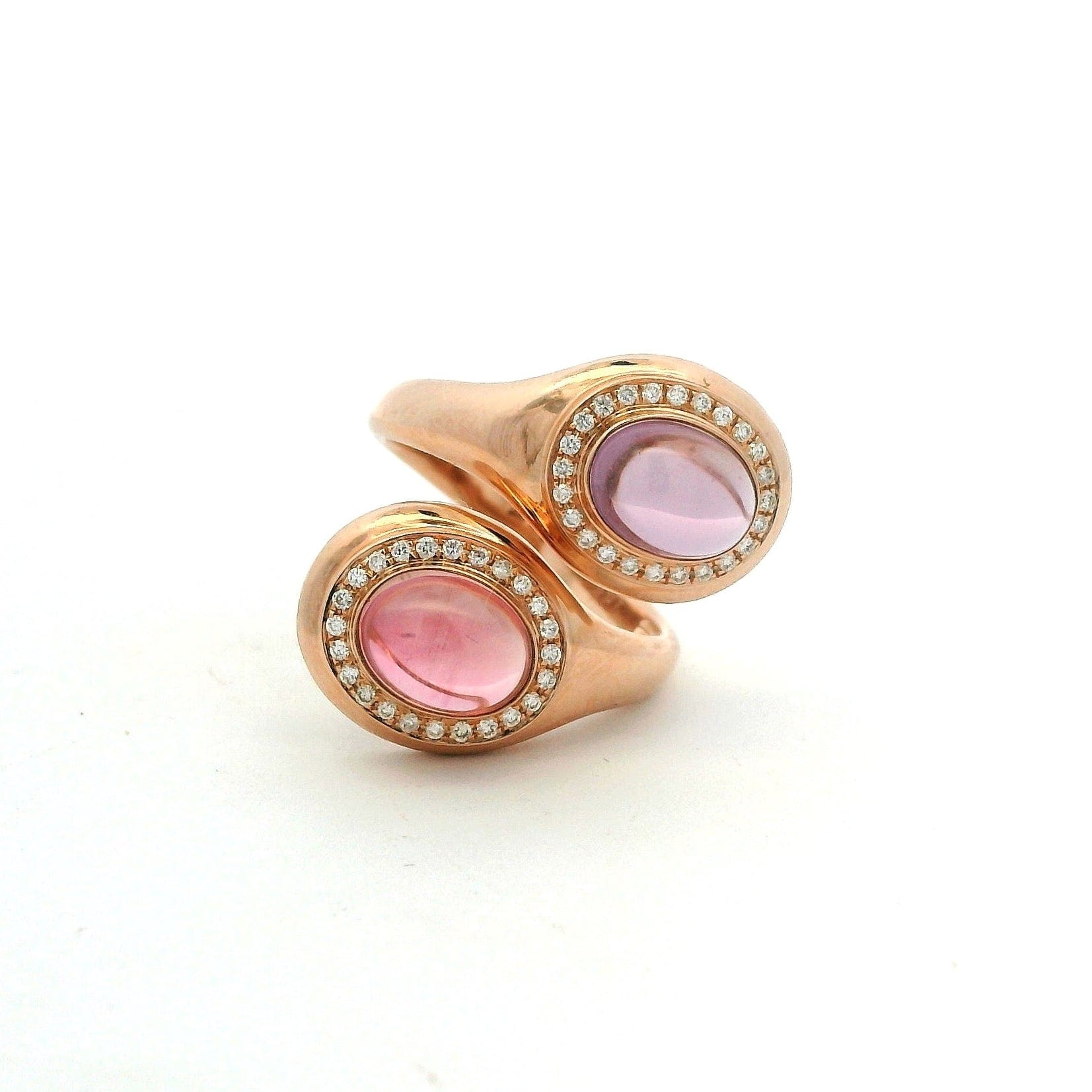 Rings 18K Gold Amethyst and Diamond Wrap Around Ring