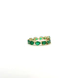 Rings 18K Gold East West Emerald Wrap Eternity Band
