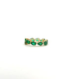 Rings 18K Gold East West Emerald Wrap Eternity Band