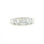 Rings 18K Gold Elevated Round 5 Diamond Band, Lab Grown