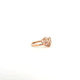 Rings 18K Gold Pink Sapphire and Diamond Cluster Ring, Medium