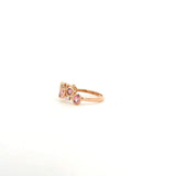 Rings 18K Gold Pink Sapphire and Diamond Cluster Ring, Medium